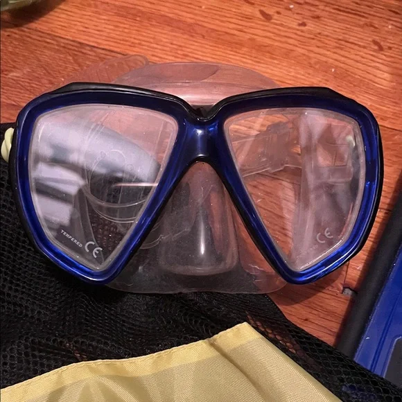 Speedo Dive Blue & Black Snorkel Set with Bag - NWOT - Picture 2 of 10